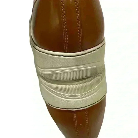 LANVIN DBB1 Men’s Brown Patent Leather Sneakers Casual Rubber Sole UK 9 / US 10 - Picture 4 of 12